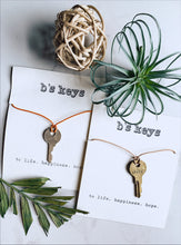 Load image into Gallery viewer, NEW b&#39;s keys Single Side Recycled Stamped Key Necklace