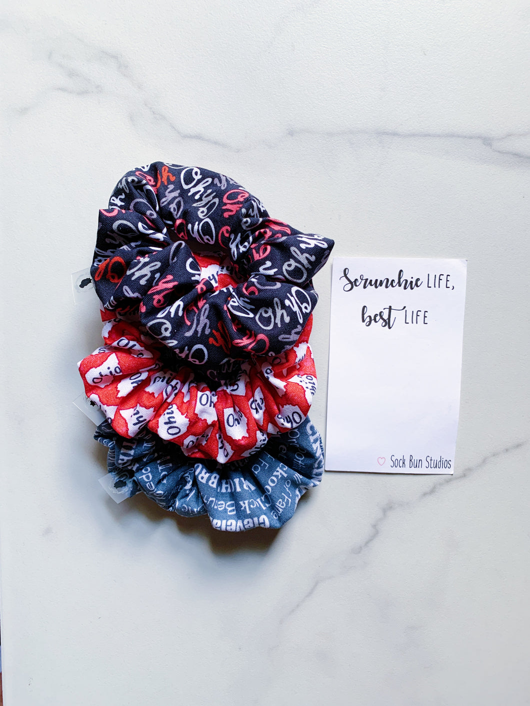 Scarlet and Gray Ohio Scrunchie Pack