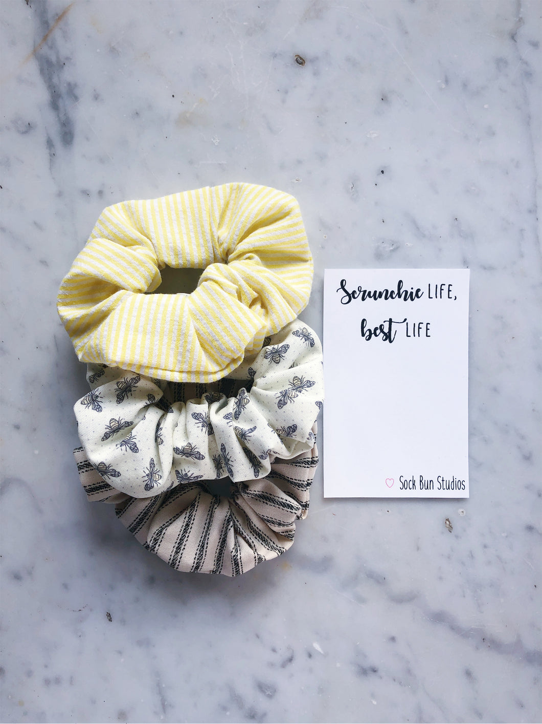 SALE Dainty Bumble Bee Scrunchie Pack