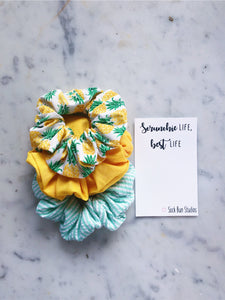 SALE Pineapple and Seersucker Scrunchie Pack