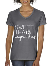 Load image into Gallery viewer, Sweet Tea and Cupcakes Crewneck Tee Shirt