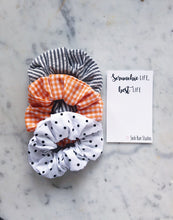 Load image into Gallery viewer, Halloween Gingham Polka Dot Scrunchie Pack