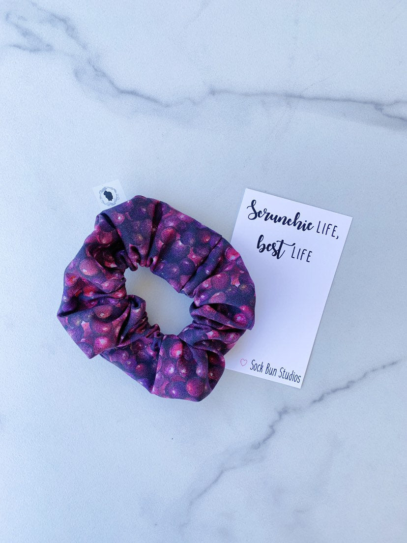SALE Food and Wine Grapes Scrunchie