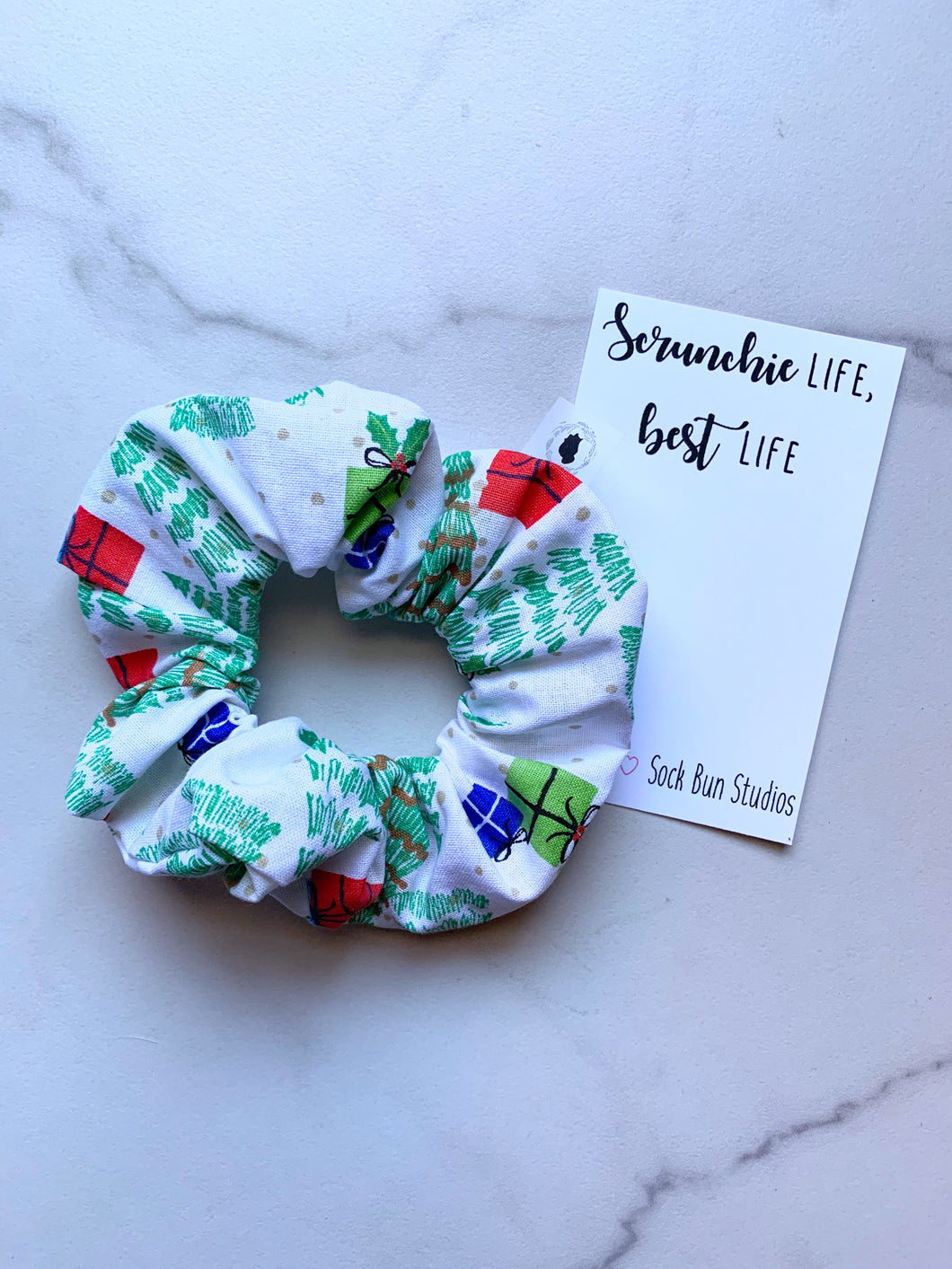 Presents Under The Tree Christmas Scrunchie