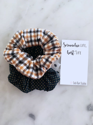 WEEKLY DUO Fall Flannel Scrunchie Duo