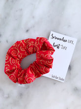Load image into Gallery viewer, WEEKLY DUO Chalkboard Hearts Valentine’s Scrunchie Duo