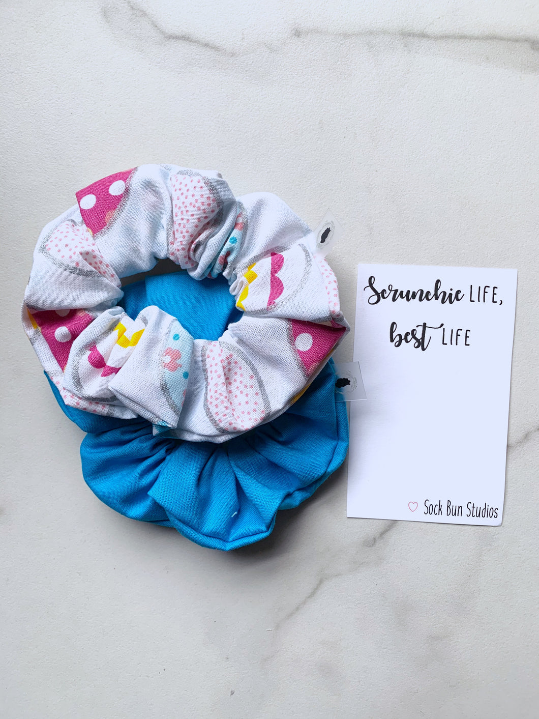 WEEKLY DUO Patchwork Easter Egg Scrunchie Duo