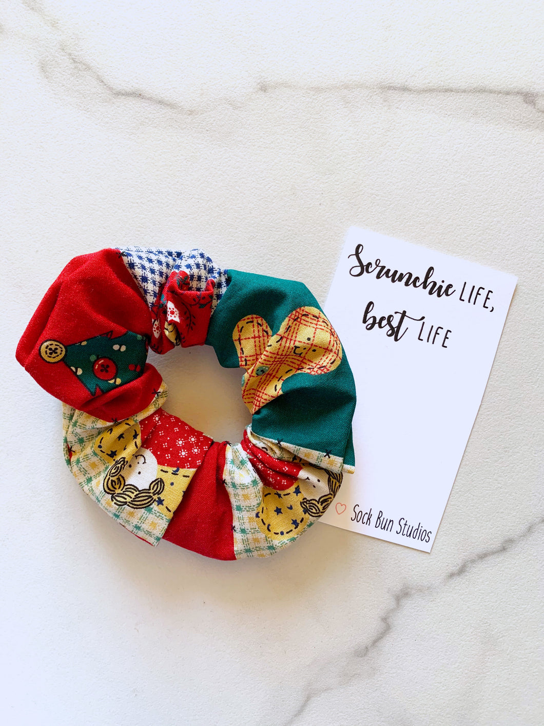 SALE Throwback Patchwork Christmas Scrunchie