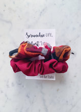 Load image into Gallery viewer, WEEKLY DUO Cranberry Flannel Scrunchie Duo